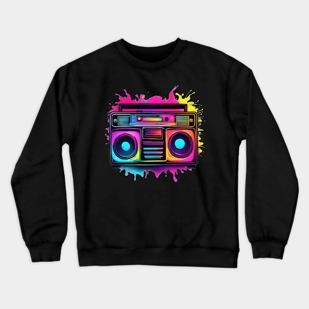 neon boombox Crewneck Sweatshirt by Majkel&Majkel